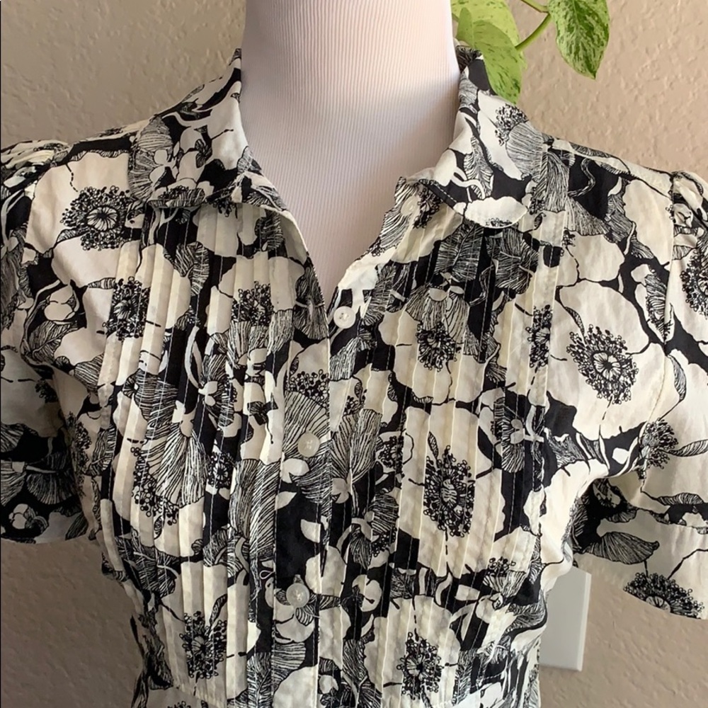 Paul & Joe floral pin tuck cotton blouse